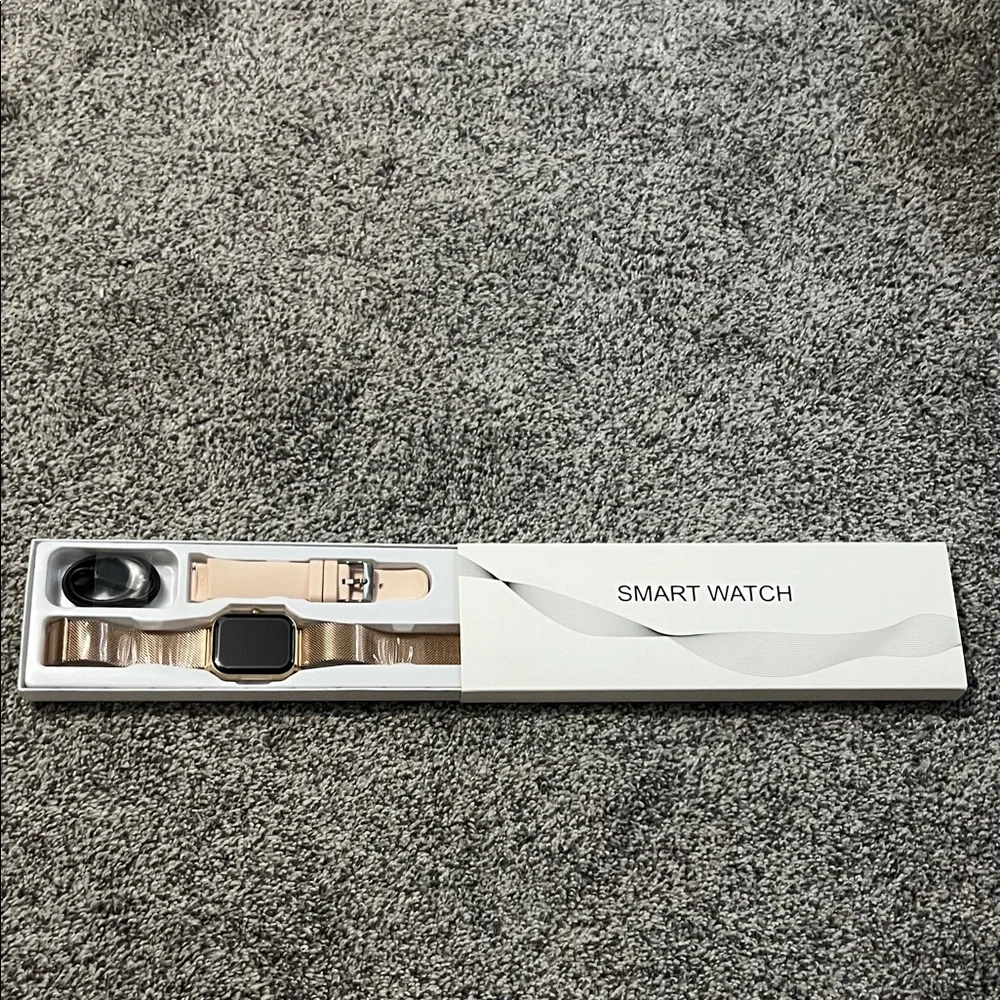 Smart Watch with Gold Band